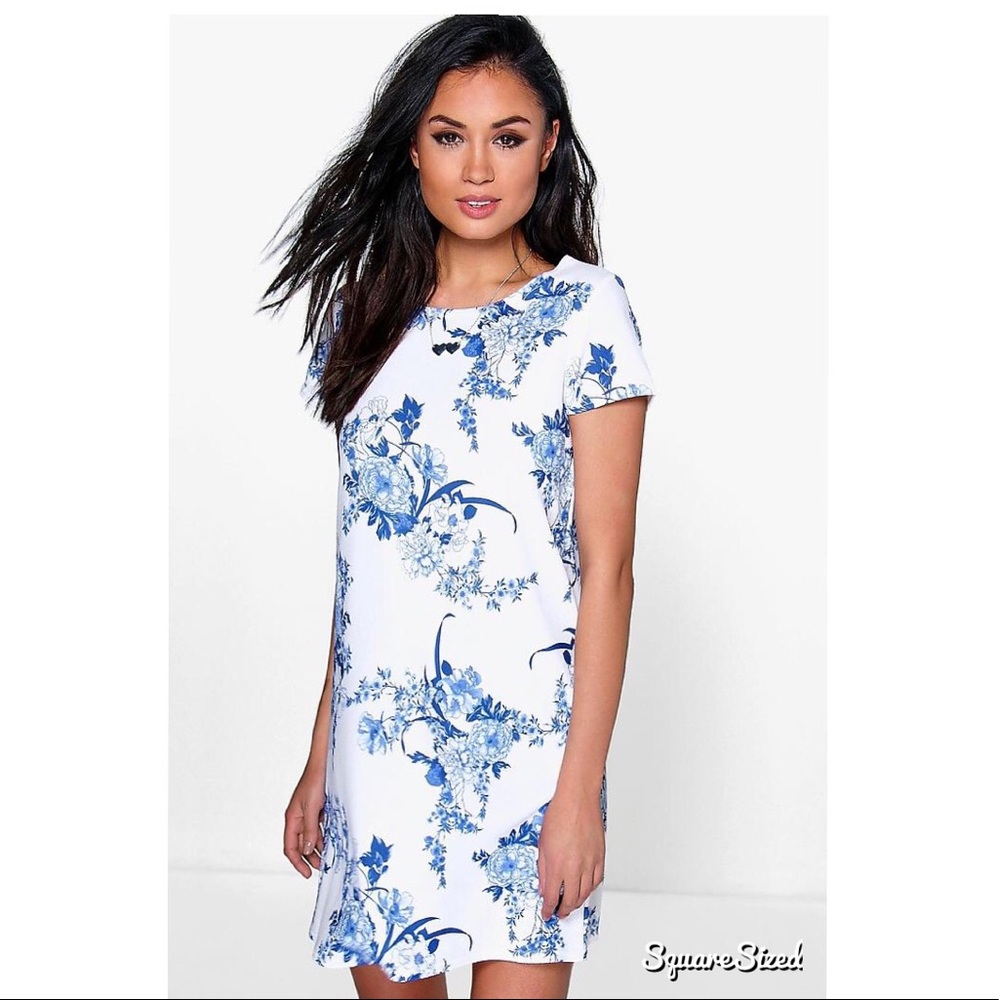 Boohoo Floral Cap Sleeve Dress Size 6 💙